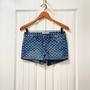 RACHEL Roy Nautical Print Raw Edge Denim Shorts - Size 26